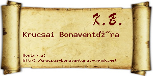 Krucsai Bonaventúra névjegykártya